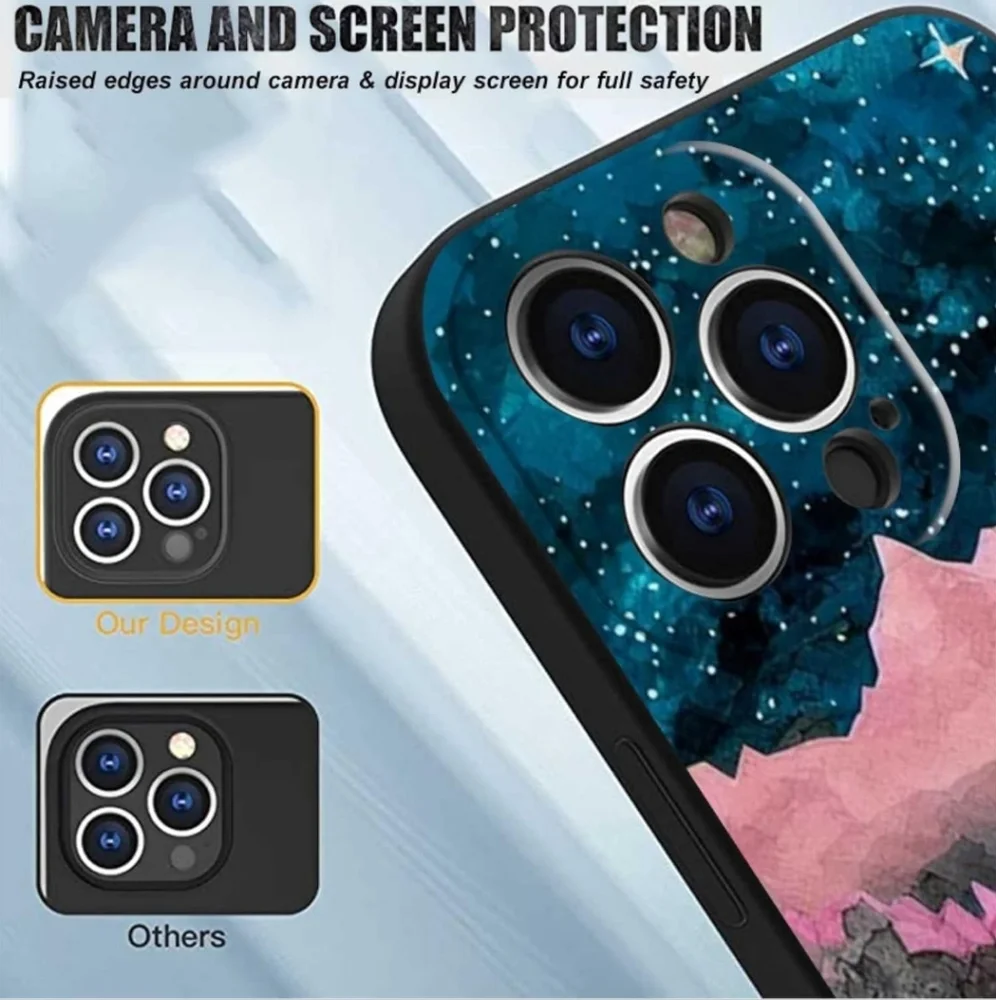 iPhone 14 Pro Max Landscape Case, Abstract Landscape Wanderlust Mountain Stars T